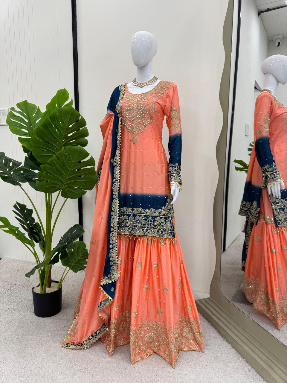Latest New Designer Heavy Chinon Suit