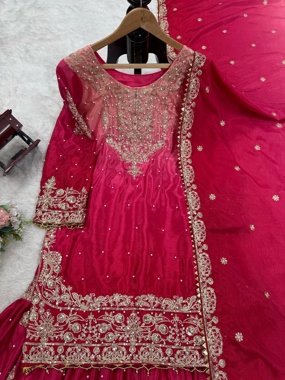 Latest New Designer Heavy Chinon Suit