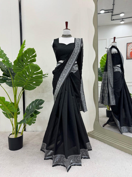 Black Color Beautiful Designer Saree