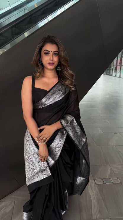 Black Color Beautiful Designer Saree