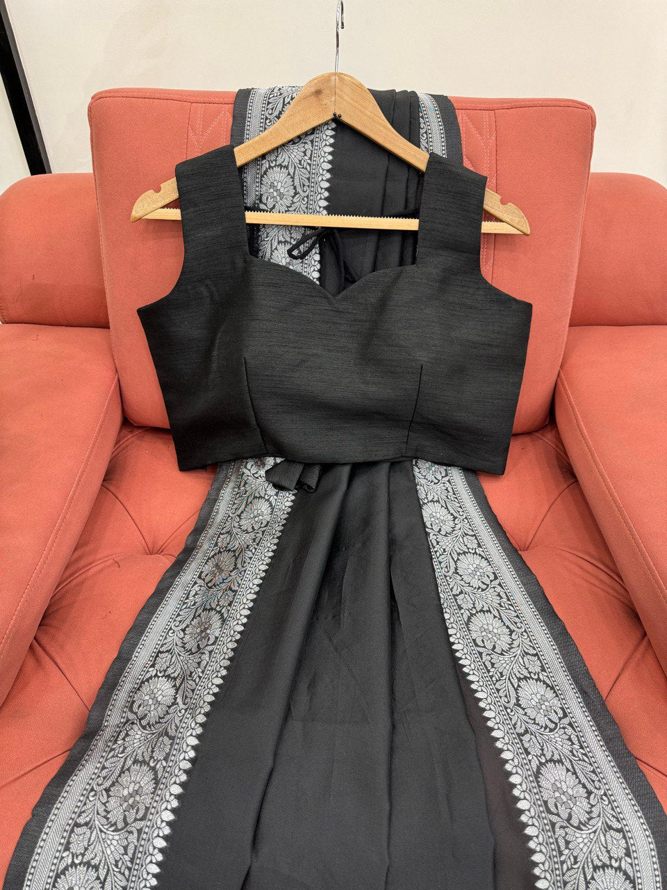 Black Color Beautiful Designer Saree