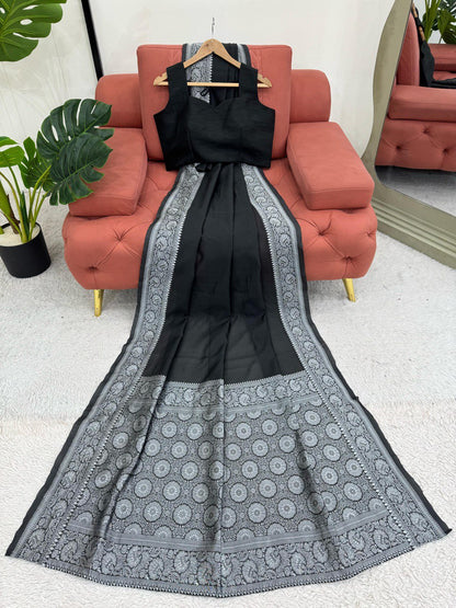 Black Color Beautiful Designer Saree
