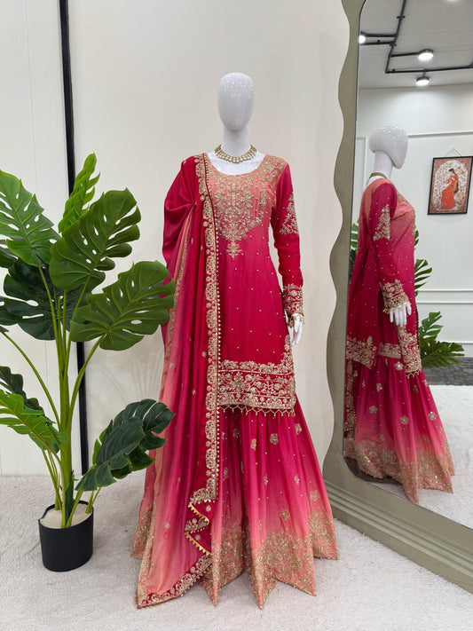 Latest New Designer Heavy Chinon Suit